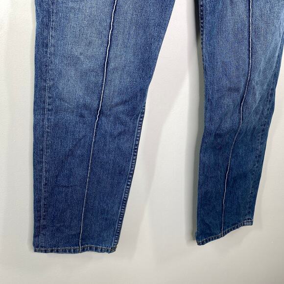 Reformation Blue Denim Celtic Cynthia High Pintuck Relaxed Fit Jeans Womens 26 - Picture 11 of 12